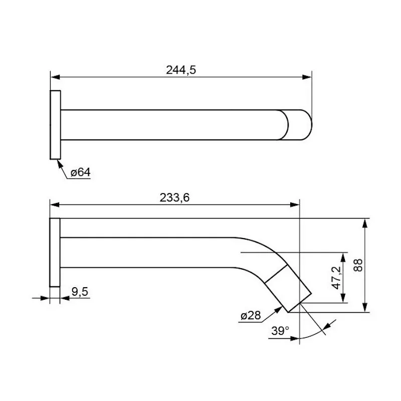 Смеситель для раковины сенсорный встраиваемый Esko SNR28B, черный