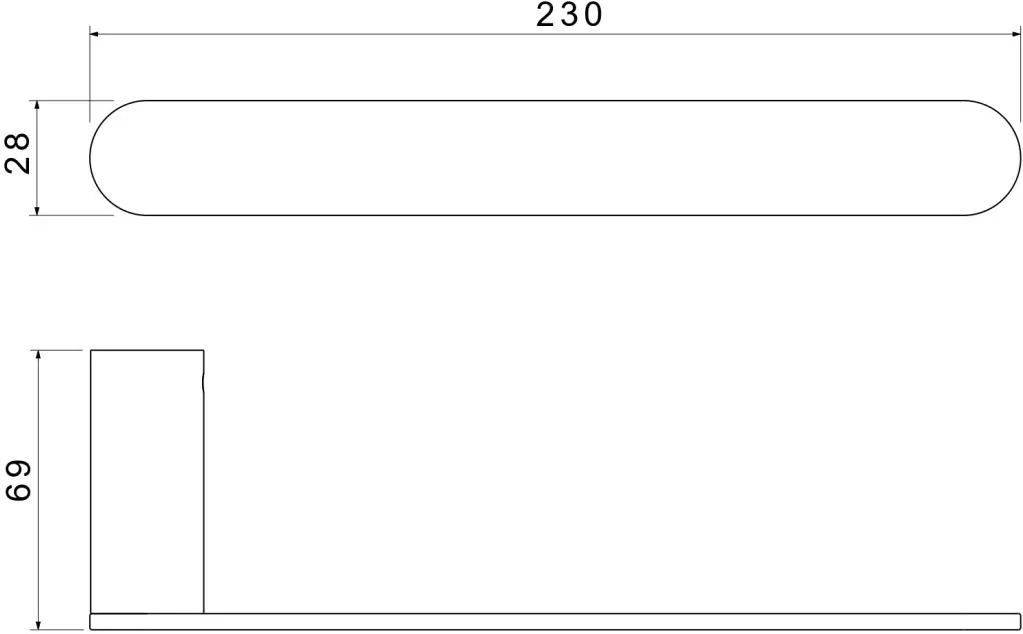 Полотенцедержатель AQUATEK ЛИРА, матовый черный AQ4419MB
