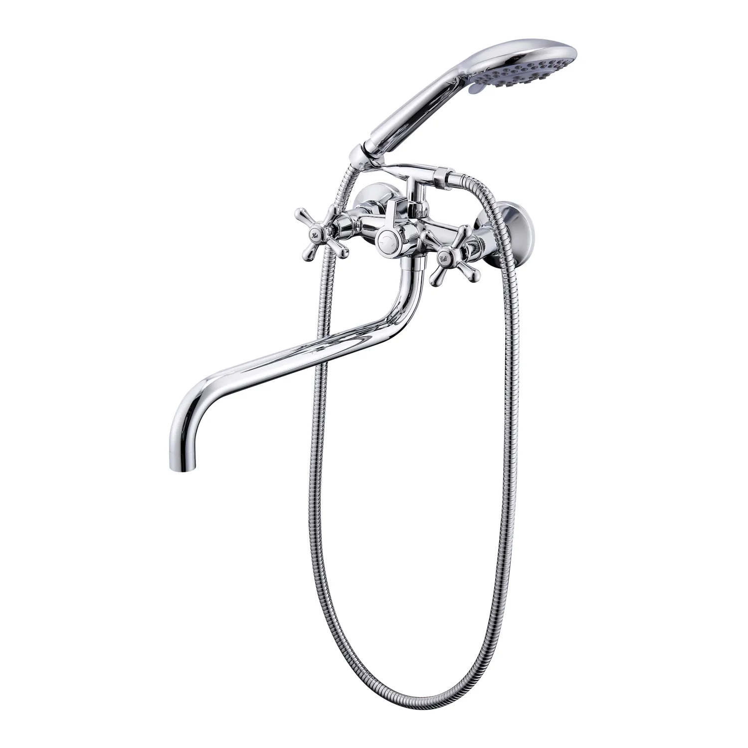 Смеситель Prohanss для ванны и душа вентильный поворотный излив 30 см, хром (P10.22)
