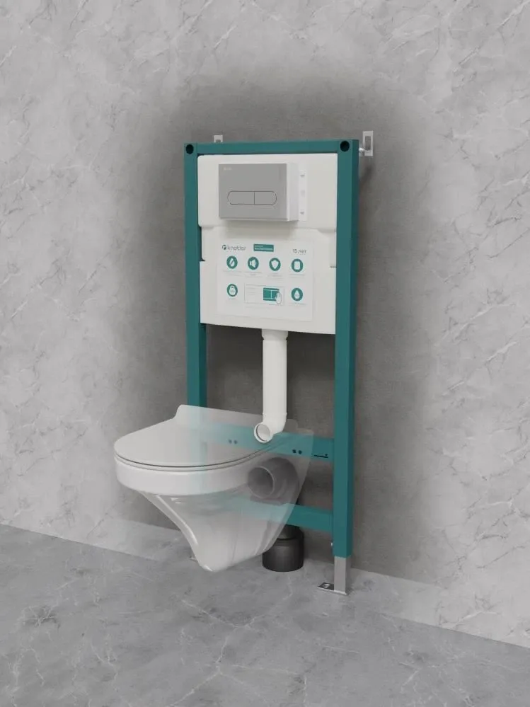 Инсталляция для подвесного унитаза Knotlor ISWC502FG, бирюзовый