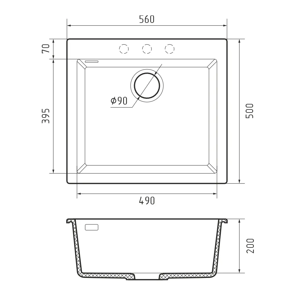 Кухонная мойка Rivelato ZENO ZN-5650, серый