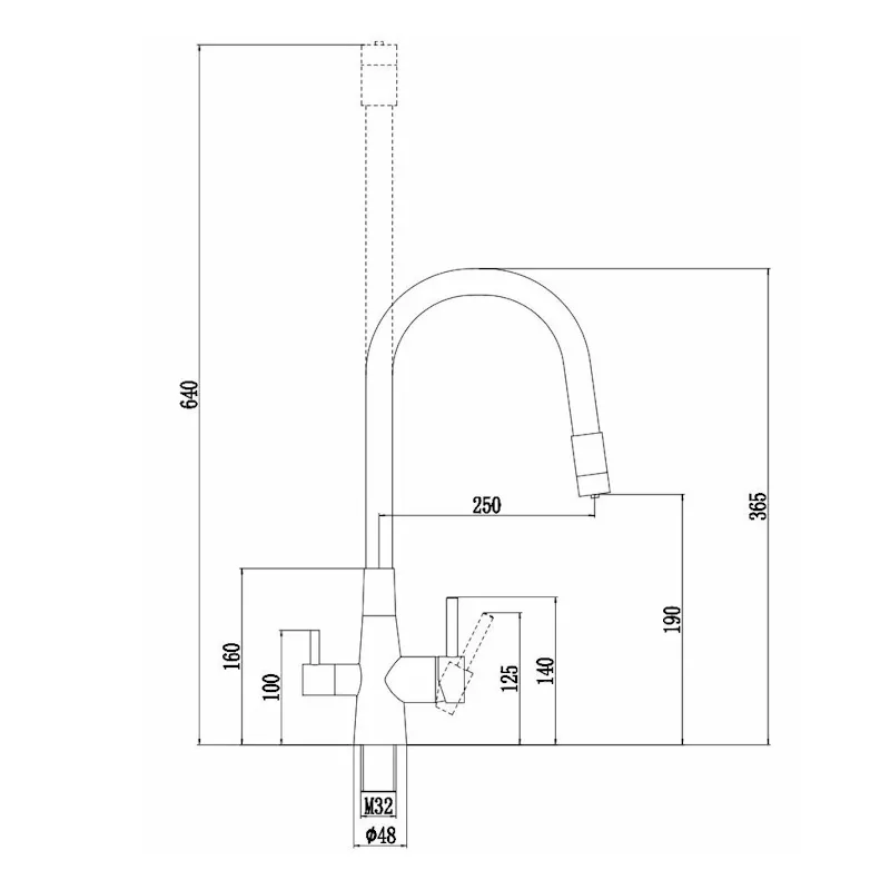 Смеситель для кухни с гибким изливом и подключением фильтра Esko Kitchen CL03GBG, золотой сатин/бежевый