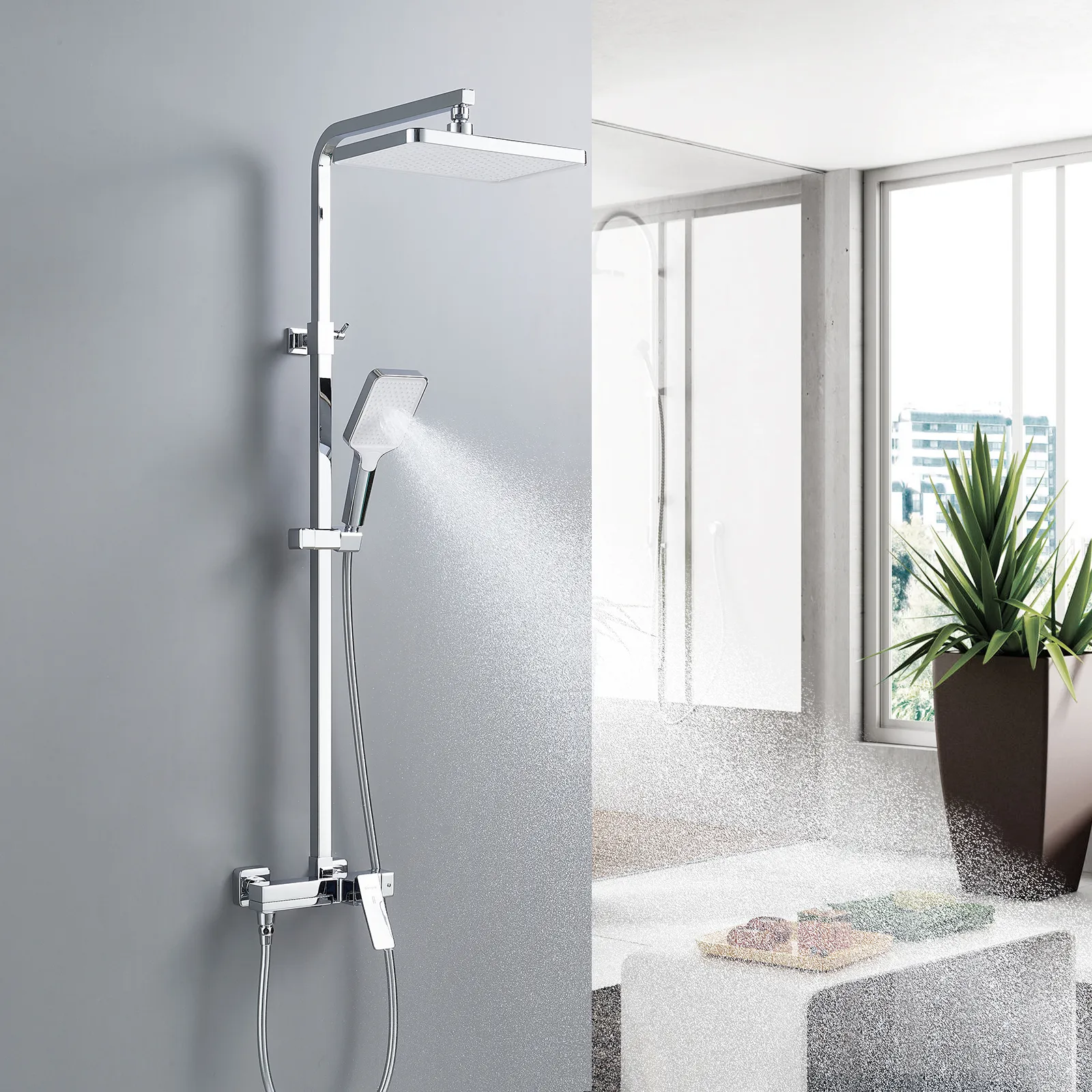 Душевая система Shevanik S4636, хром