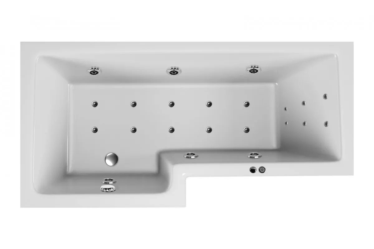 Ванна акриловая левосторонняя Vayer Options Гл000023294, 165x85