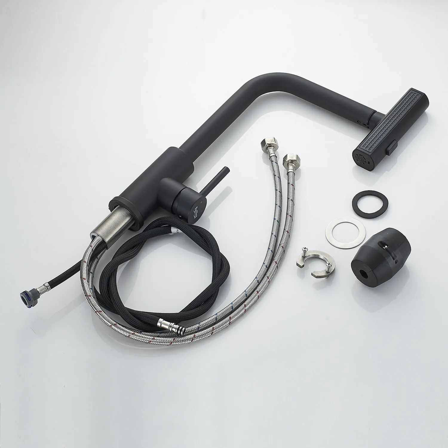 Смеситель для кухни с мультифункциональным изливом Raffine F203H, черный