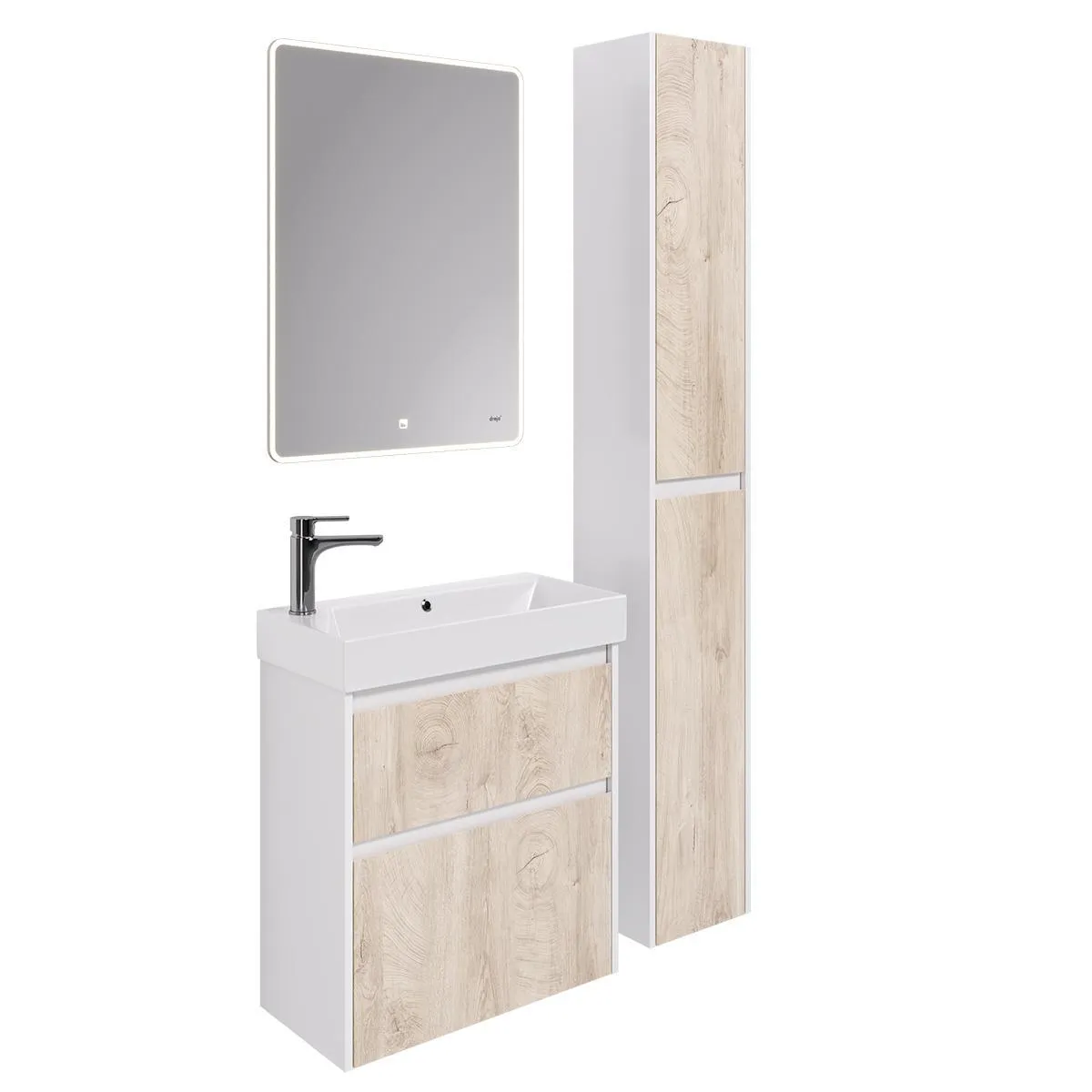 Пенал Dreja Slim 30 см, белый/дуб кантри