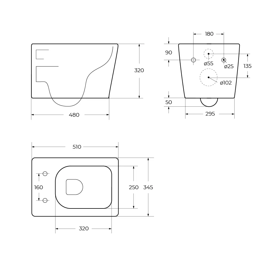 Чаша подвесного унитаза BelBagno Due, белый (BB7107CHR/SC)