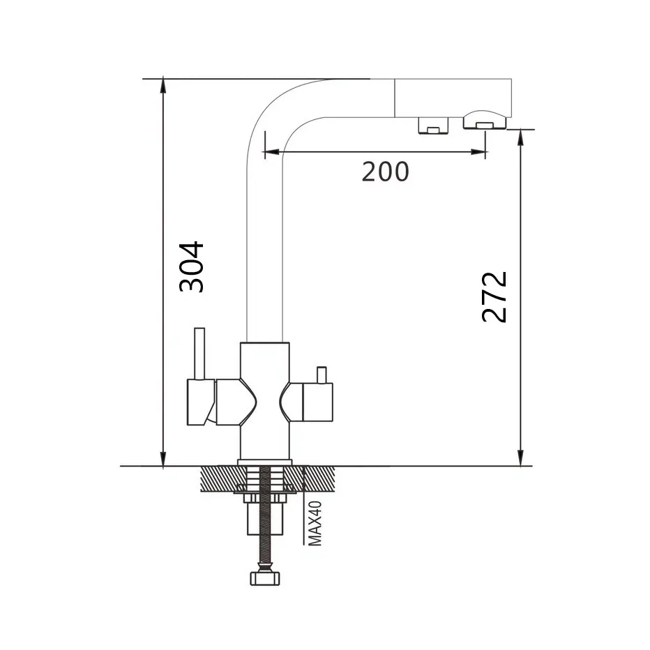 Смеситель для кухни с подключением фильтра Maretti Project Gold PG31RZF15, золотой сатин