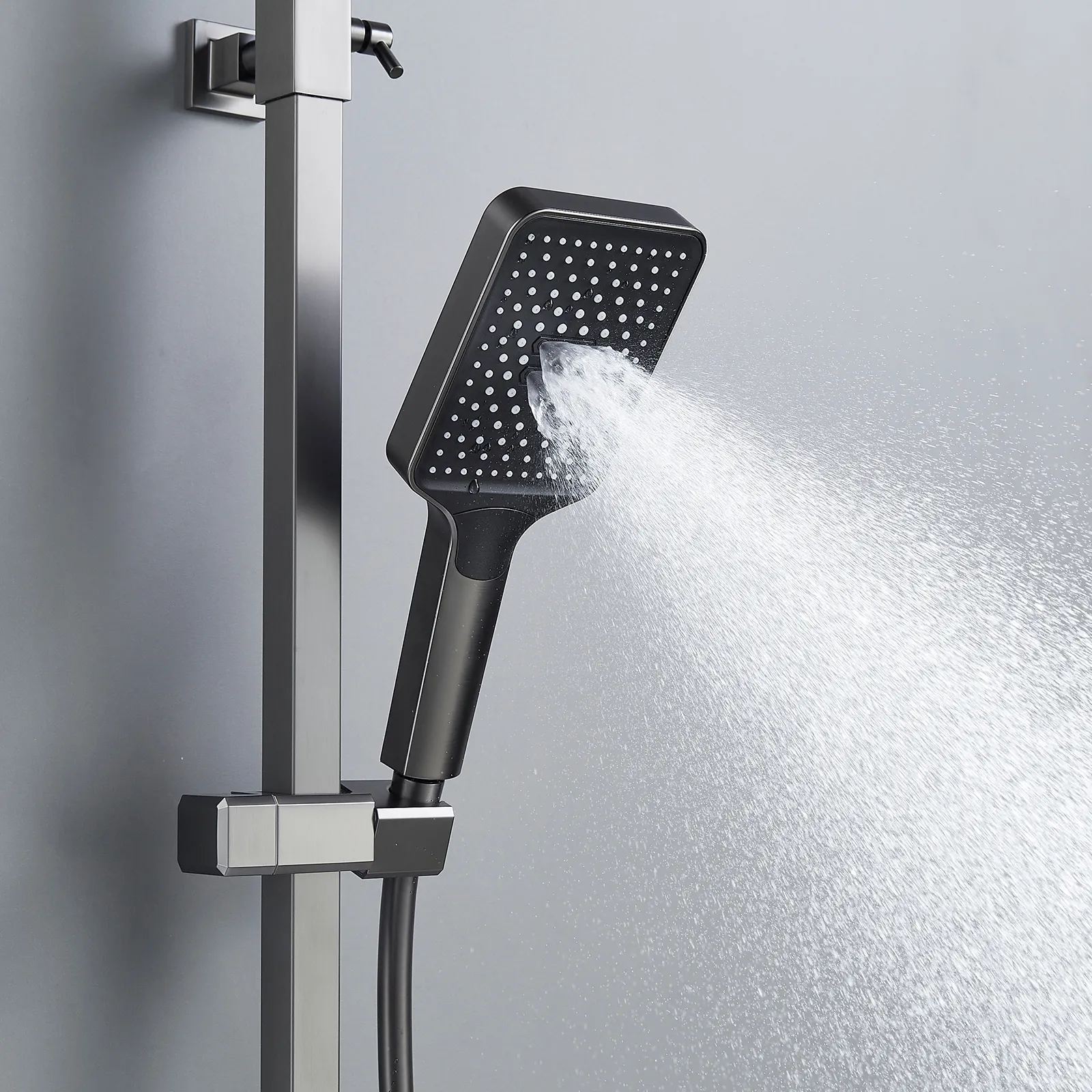Душевая система Shevanik S4636T, оружейная сталь