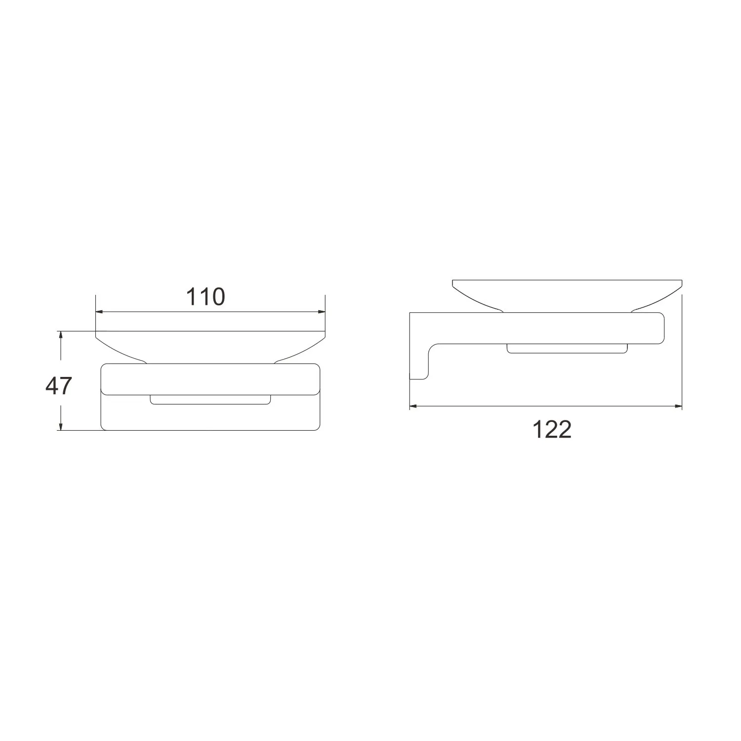 Мыльница Rose RG1803H, черный