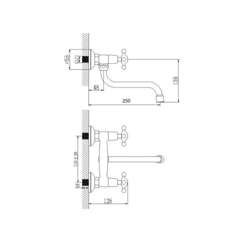 Смеситель для кухни настенный D-Lin D141810, хром