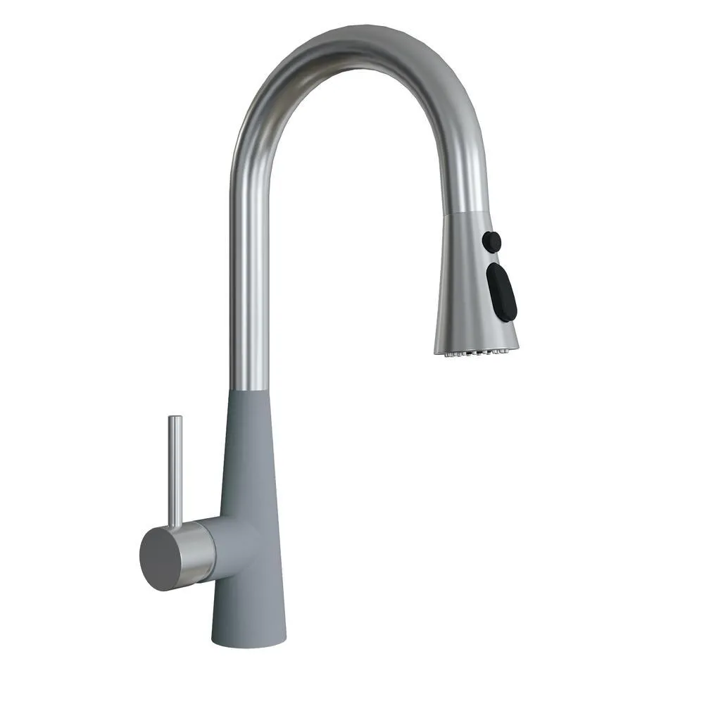Смеситель для кухни с выдвижным изливом Florentina ВИТА 313.29Н.1223.307, серый шёлк