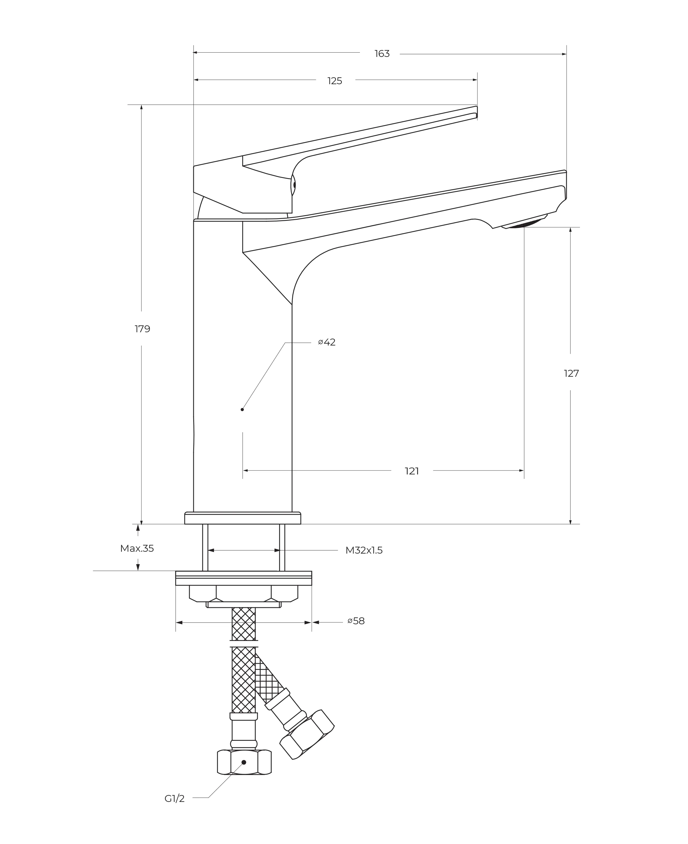 Смеситель для раковины без донного клапана Cezares Comfort, хром (COMFORT-LS-01-W0)