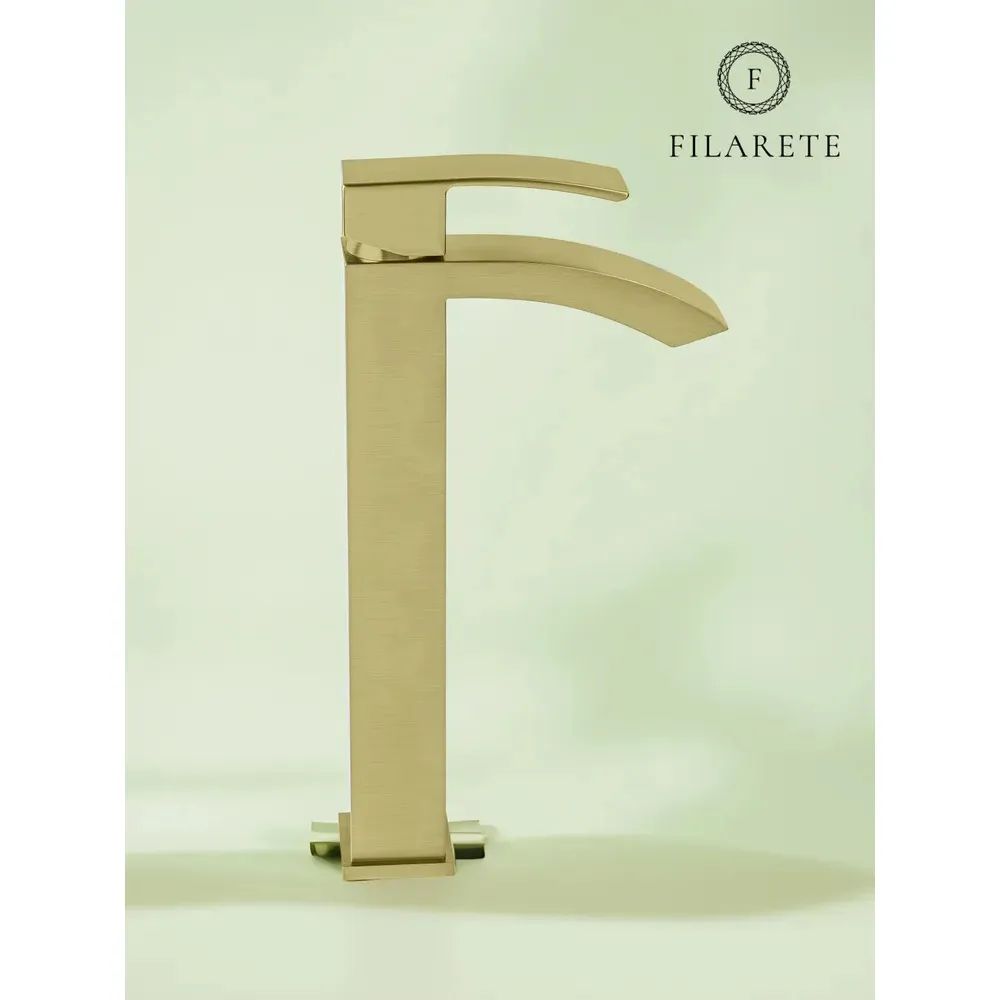 Смеситель для раковины высокий FILARETE Waterfall FL6010MG, матовое золото