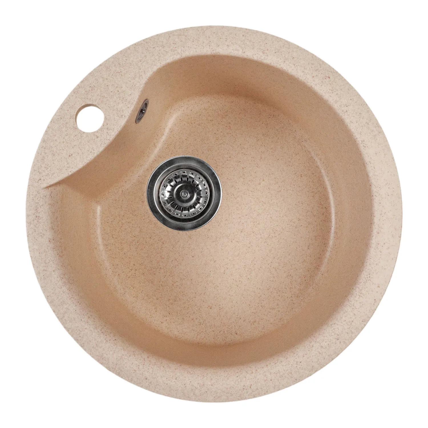 Мойкa MIXLINE МЛ-ГМС101 (ML-GMS101) СТАНДАРТ круглая, бежевый (328), 480 мм (глуб. чаши 190) (558082)