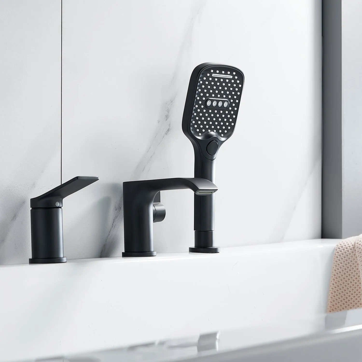 Смеситель на борт ванны Shevanik S4112H, черный