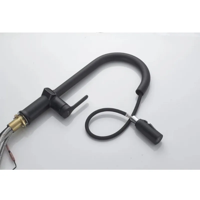 Смеситель для кухни с индикатором температуры Knotlor KN-100/BL, черный