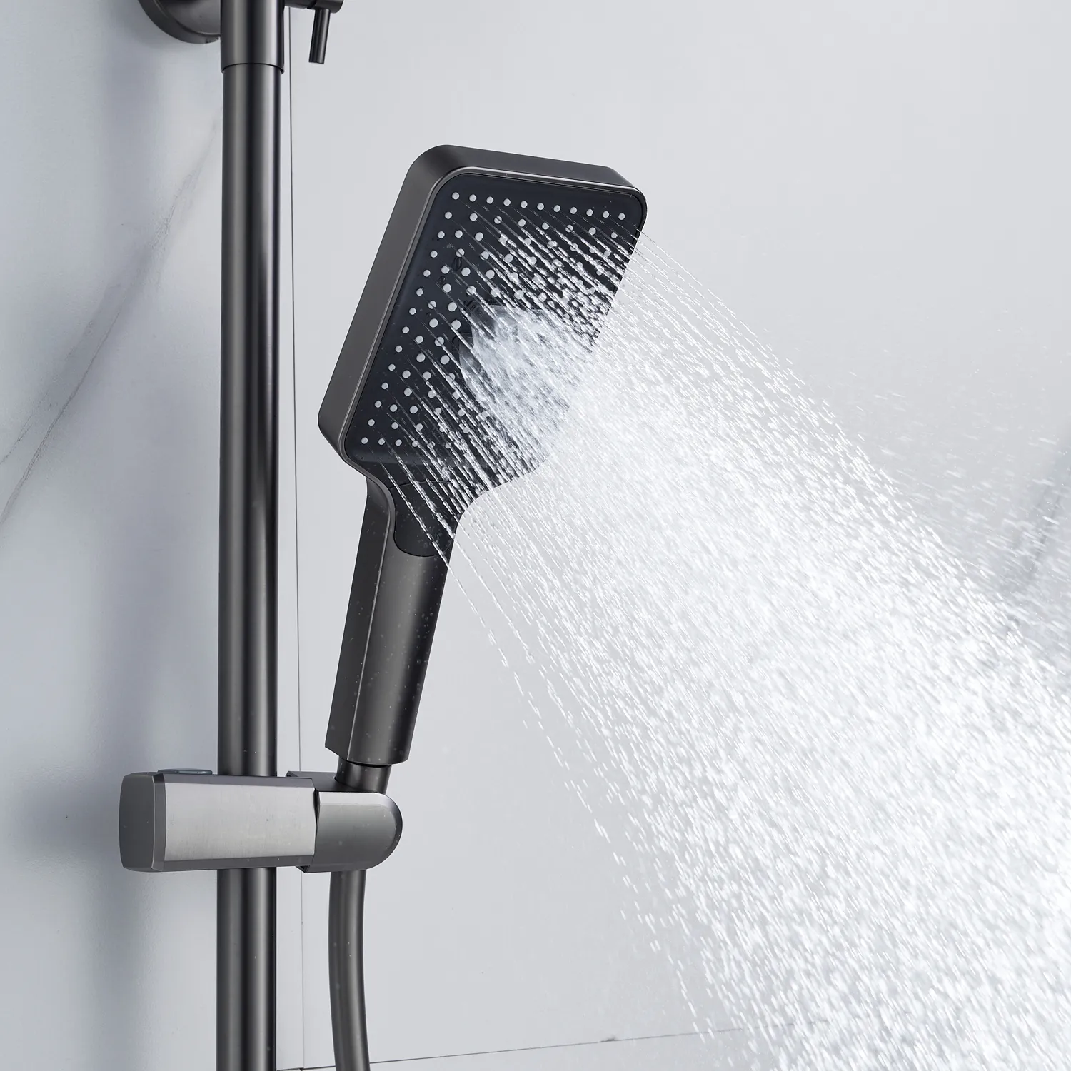 Душевая система Shevanik S4436T, оружейная сталь