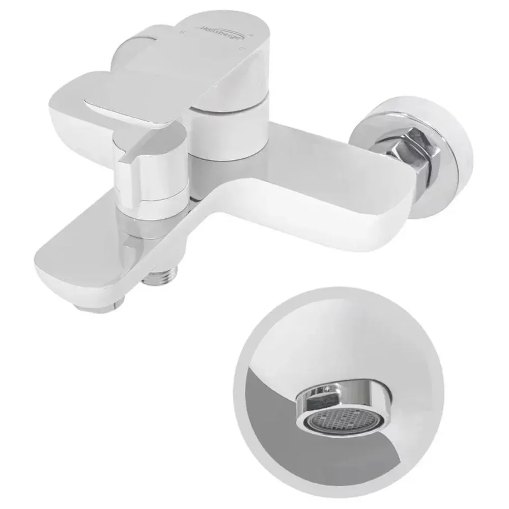 Набор для ванны 3 в 1 Hansberge H7099W, белый/хром