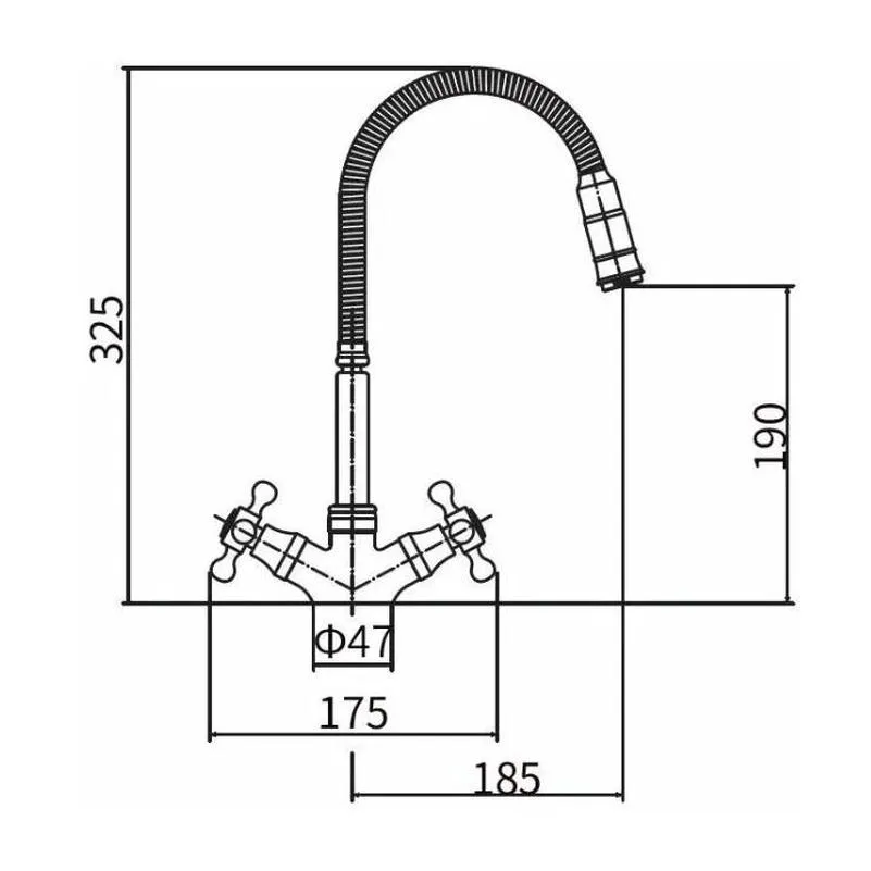 Смеситель для кухни с гибким изливом D-Lin D153807-Q, хром