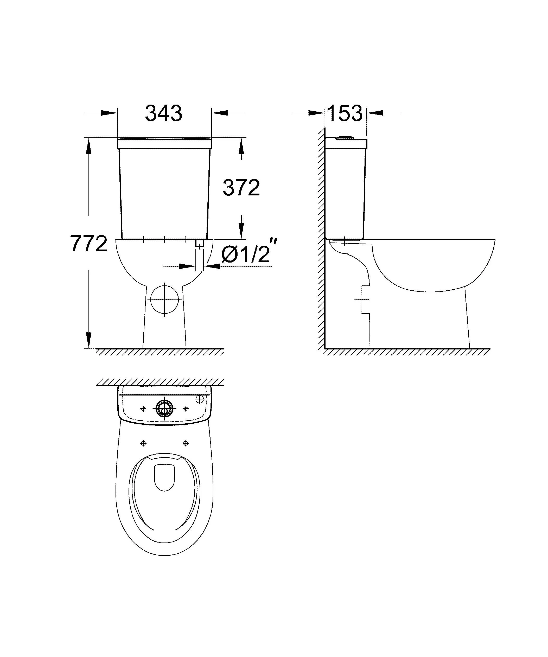 Смывной бачок для унитаза, Grohe Bau Ceramic 39436000