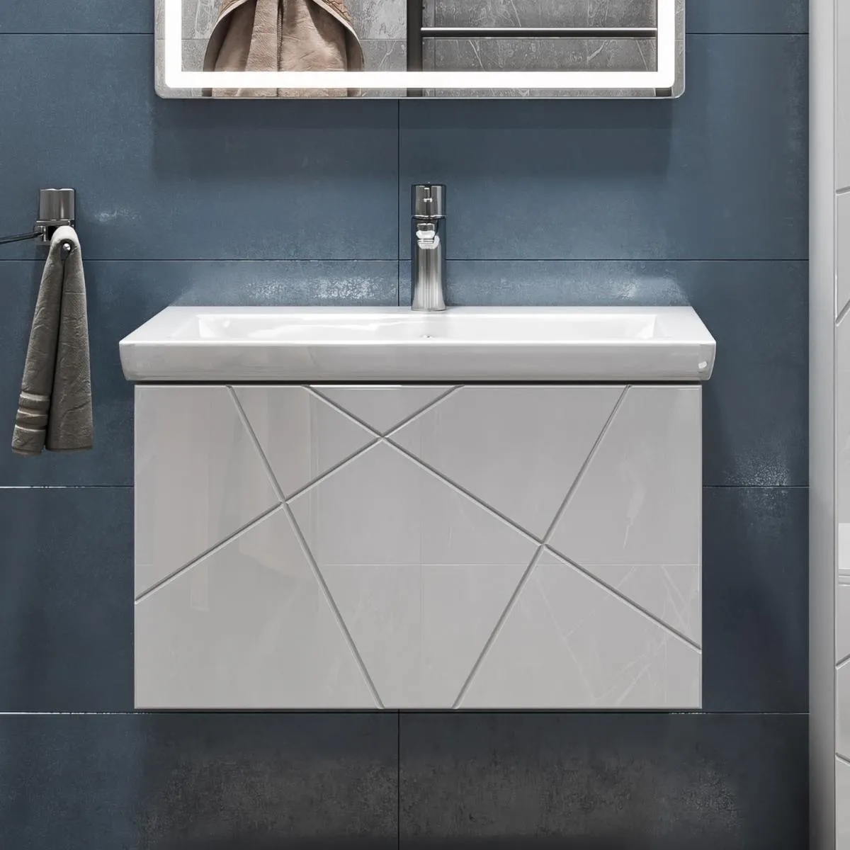 Тумба с раковиной подвесная VIGO Geometry 033, 60 см