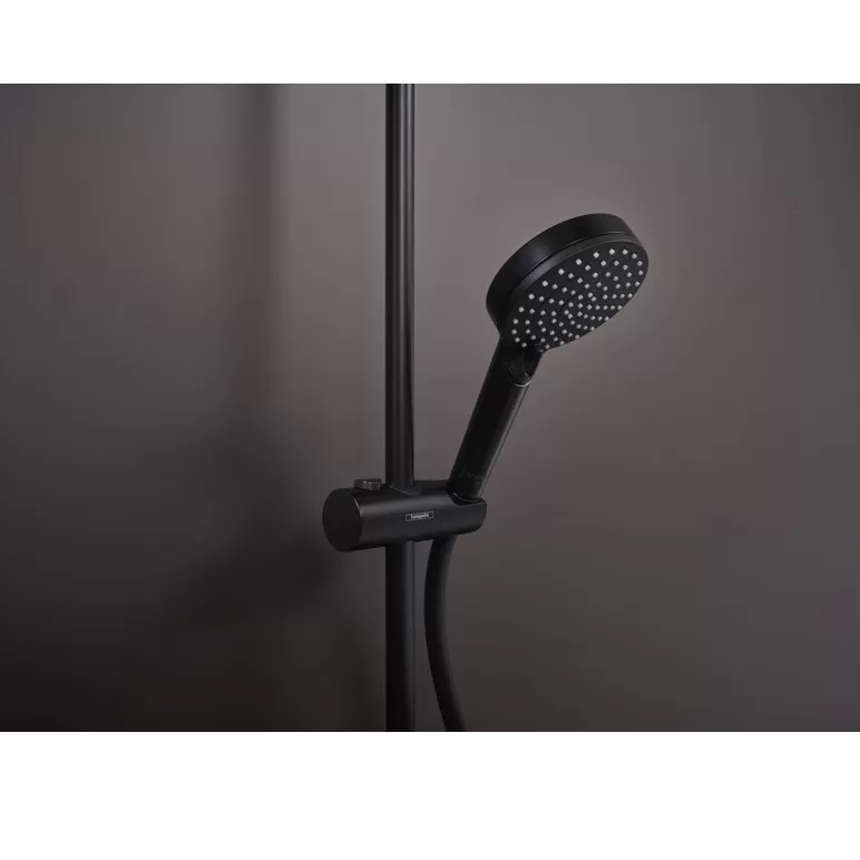 Душевая система HANSGROHE Vernis Shape Showerpipe 230 1jet с термостатом, матовый чёрный (26286670)