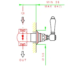 Вентиль Nicolazzi P.Mont Blanc, запорный, 3/4", English Gold (4912EXT GF 78)