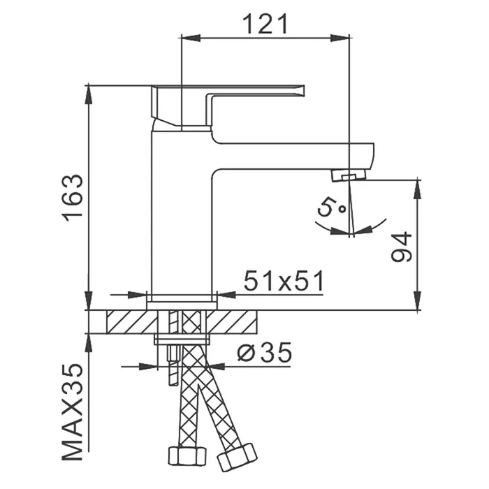 Смеситель для раковины Frap F1073, хром