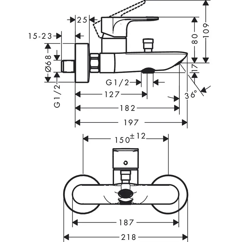 72450000 Hansgrohe Rebris E смеситель для ванны