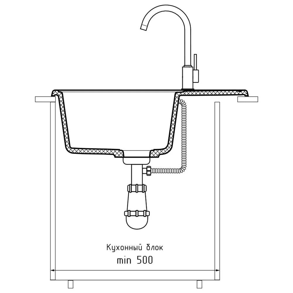 Кухонная мойка GranFest QUARZ 13, белый