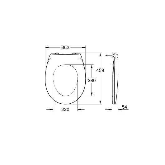 Сиденье с крышкой для унитаза Grohe Bau Ceramic альпийский белый (39493000)