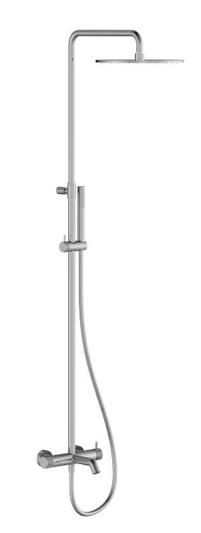 Душевая стойка Splendy Relax P смеситель с фиксированным изливом золото матовое брашированное (RP208ZKR30C1GM)