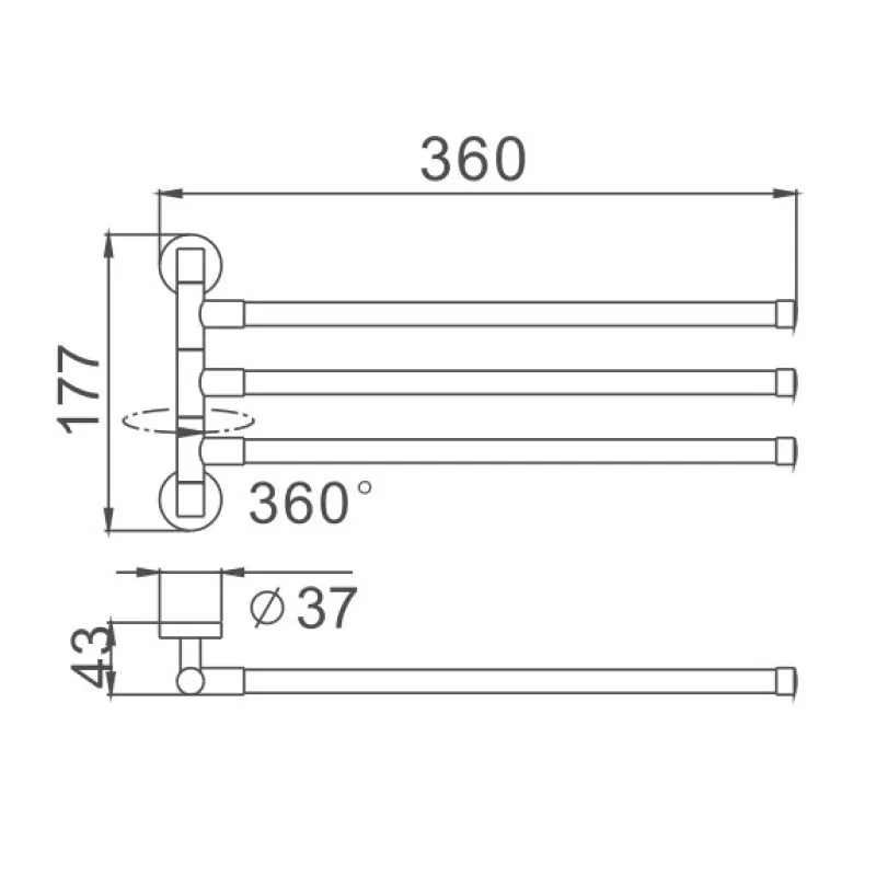 Полотенцедержатель D-Lin D254100, хром