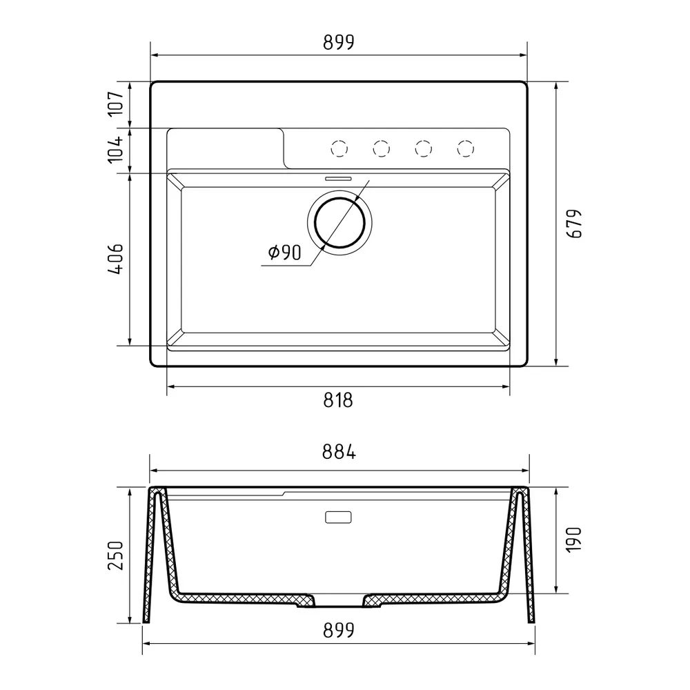 Кухонная мойка Rivelato MODULIX MD-9082, песочный