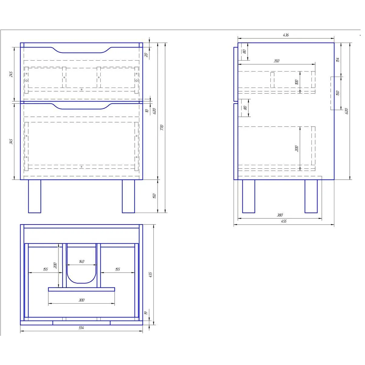 Тумба под раковину подвесная/напольная Dreja Q Plus 60 см, белый