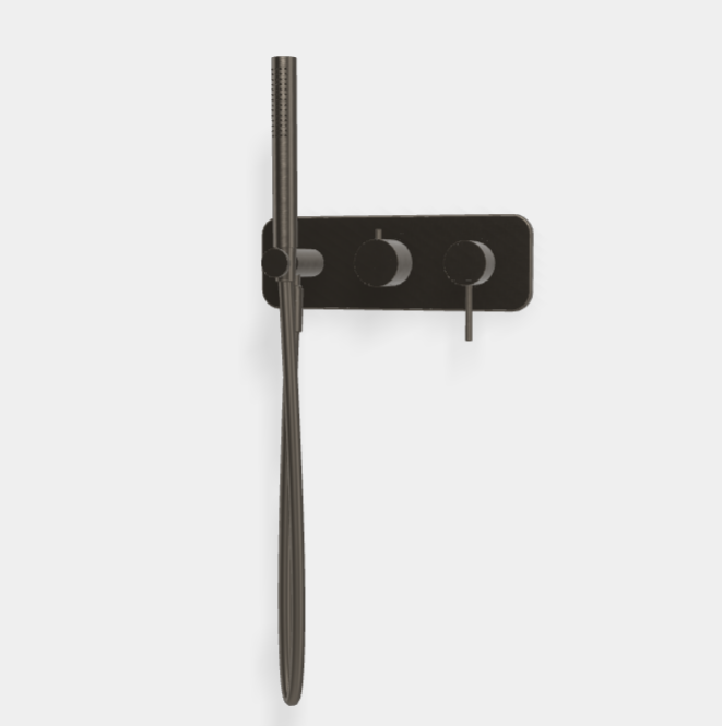 Смеситель для душа Fima Carlo Frattini Spillo Up, на 2 потребителя, брашированный чёрный хром (F3049WX2CS)