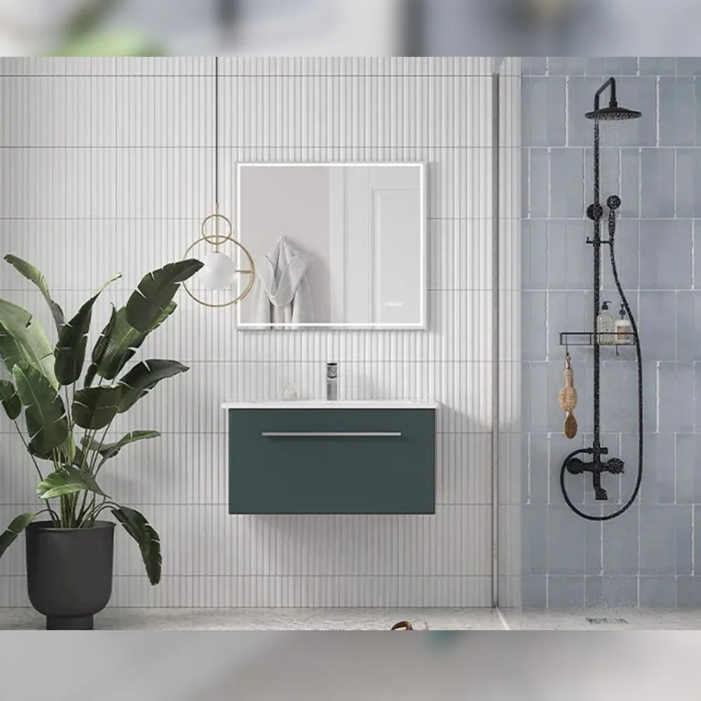 Тумба с раковиной подвесная Velvex Posse tp.POS.OSK.85.1Y верде, 85 см