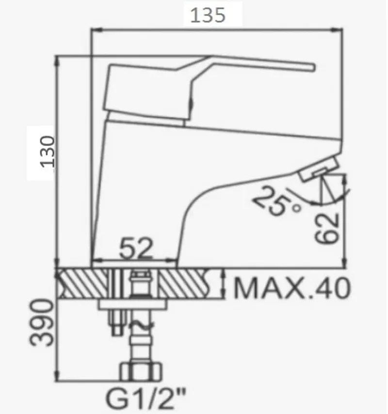 Смеситель для раковины D-Lin D110403-6, хром