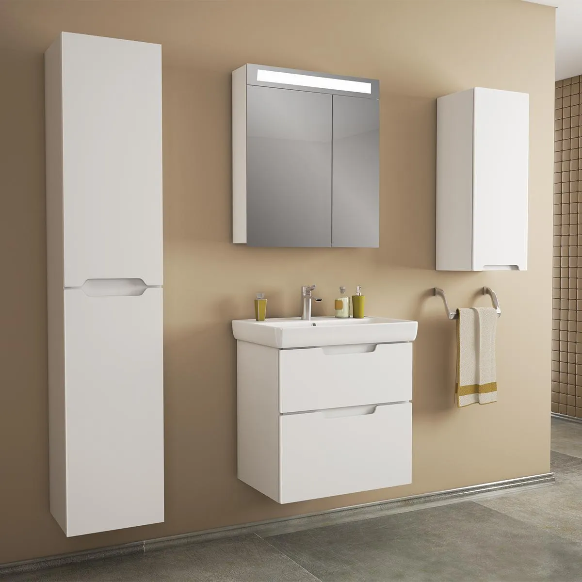 Тумба под раковину подвесная Dreja Q 80 см, белый