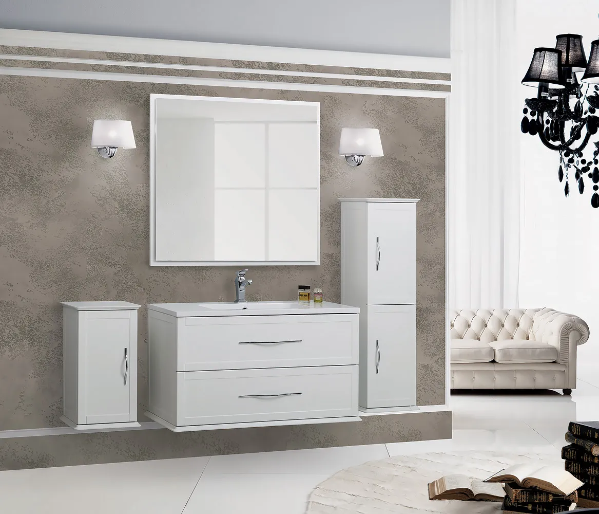 Зеркало Cezares Tiffany 730х40х900, Bianco Opaco (45043)
