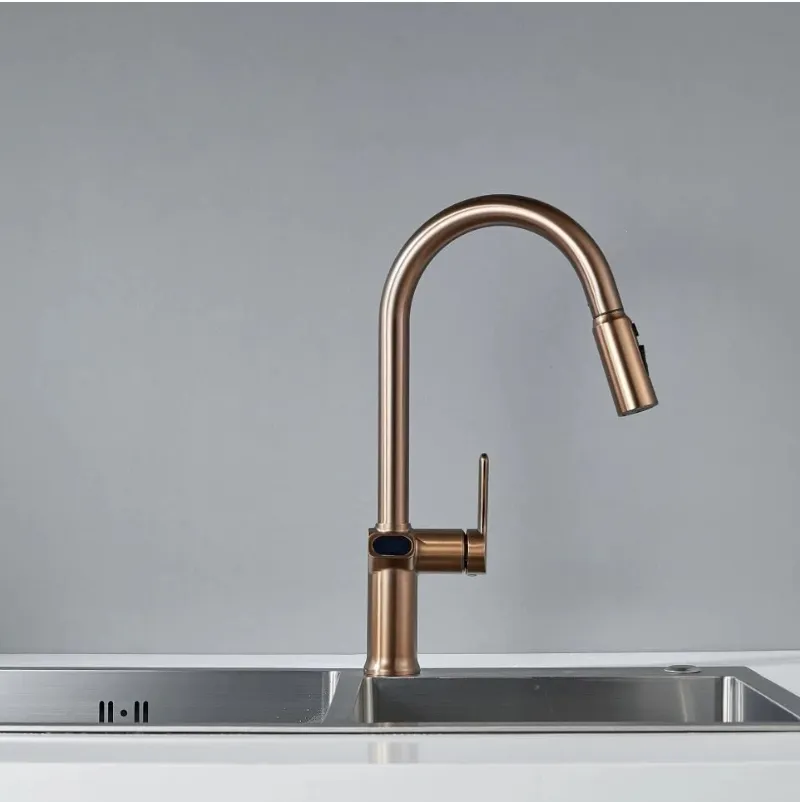 Смеситель для кухни с индикатором температуры Knotlor KN-100/RB, бронза