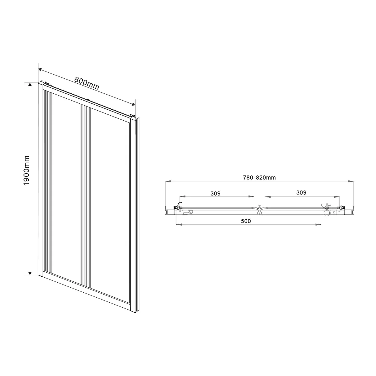 Душевая дверь Vincea Garda (VDB-1G800CL) 800х1900 мм, хром, стекло прозрачное