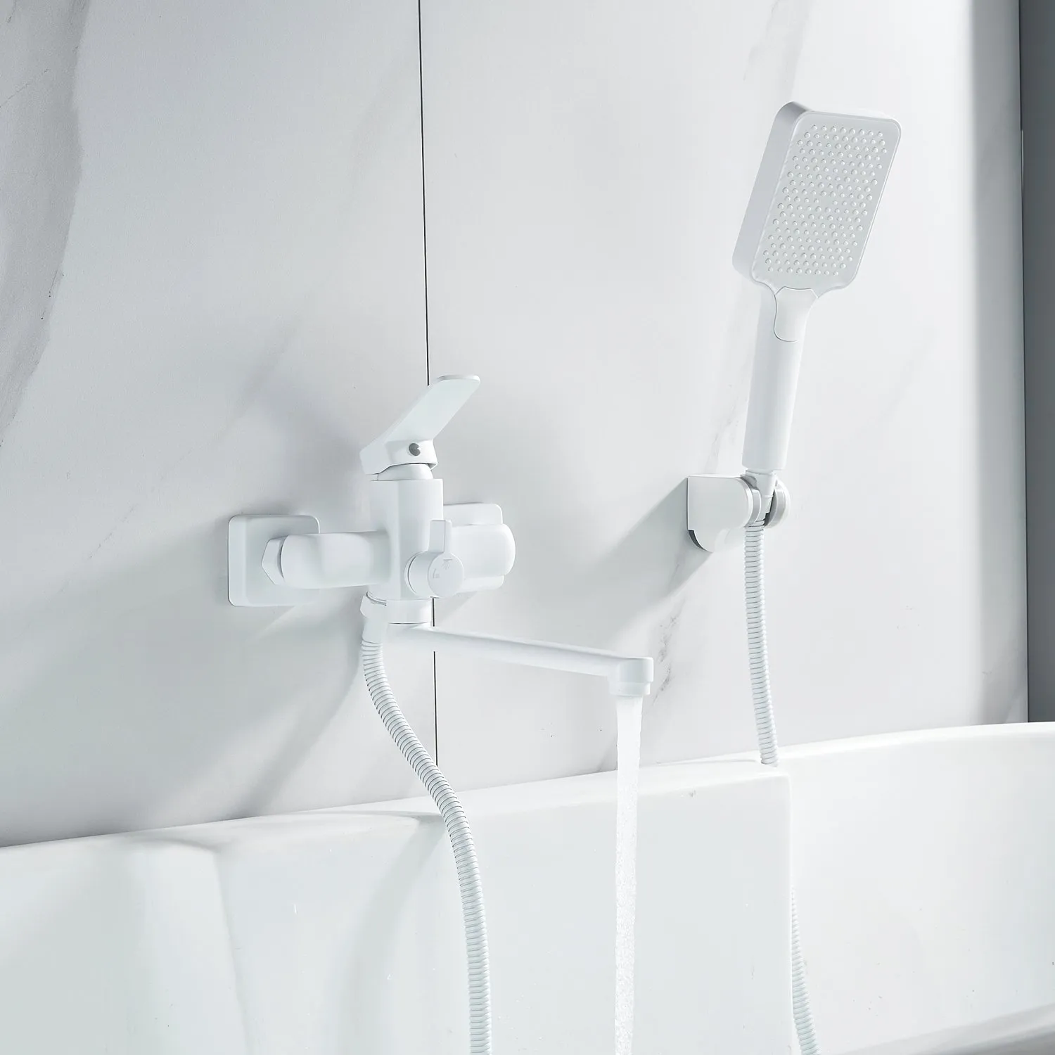 Смеситель для ванны Shevanik S9902C, белый