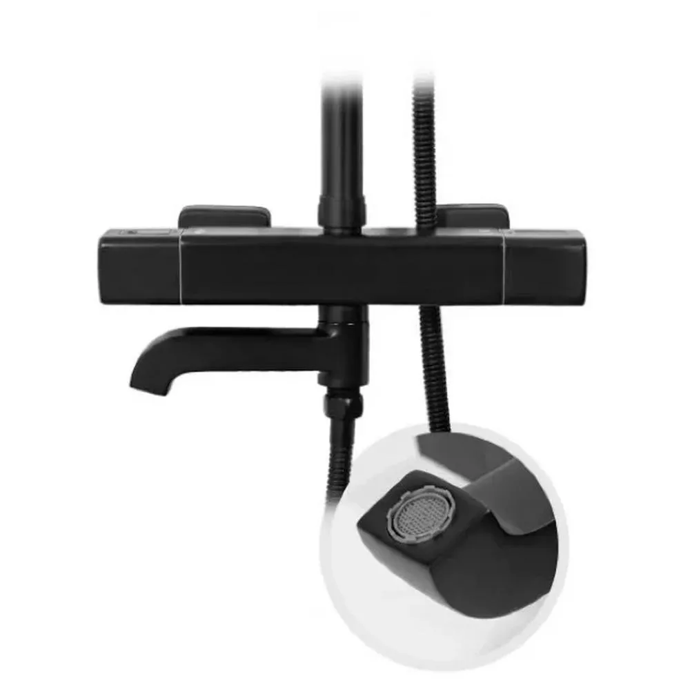 Душевая система с термостатом Grocenberg GB7005BL, черный