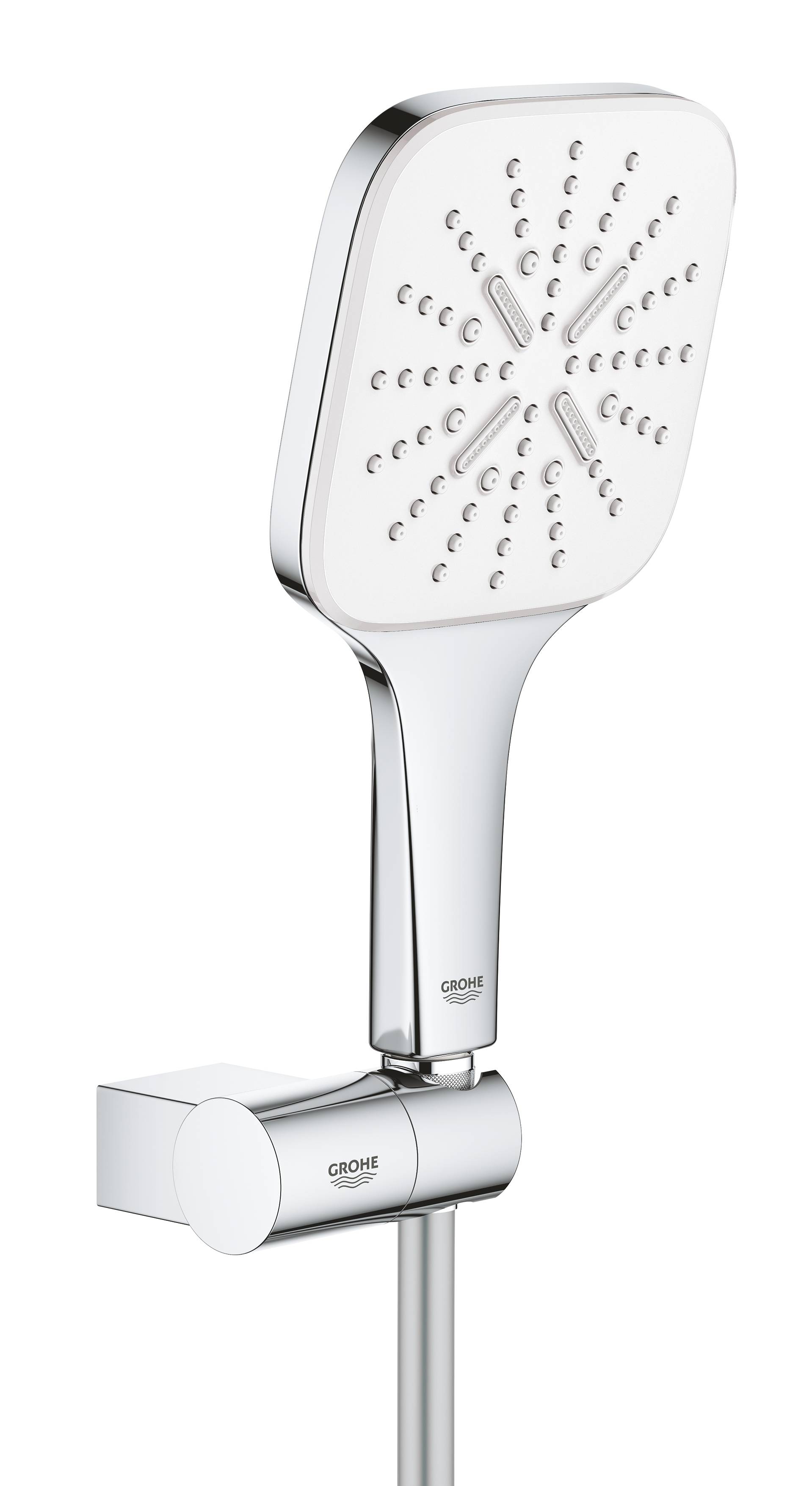 Душевой гарнитур вида струи Grohe Rainshower SmartActive 130 3, хром / белый (26588LS0)