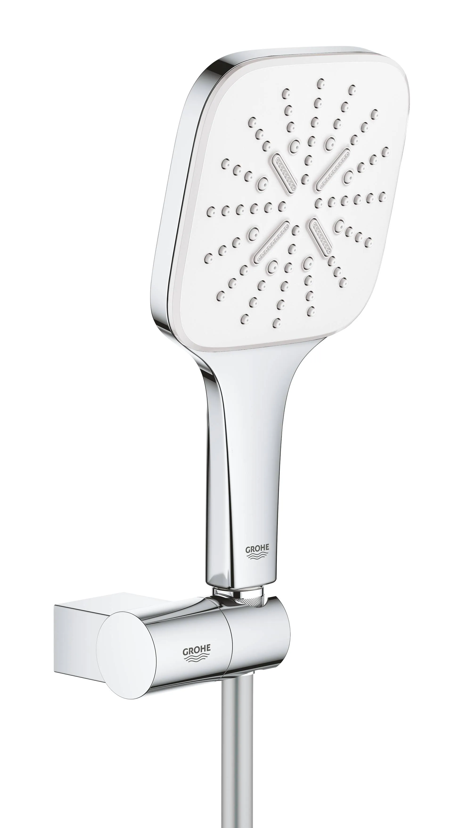 Душевой гарнитур вида струи Grohe Rainshower SmartActive 130 3, хром / белый (26588LS0)