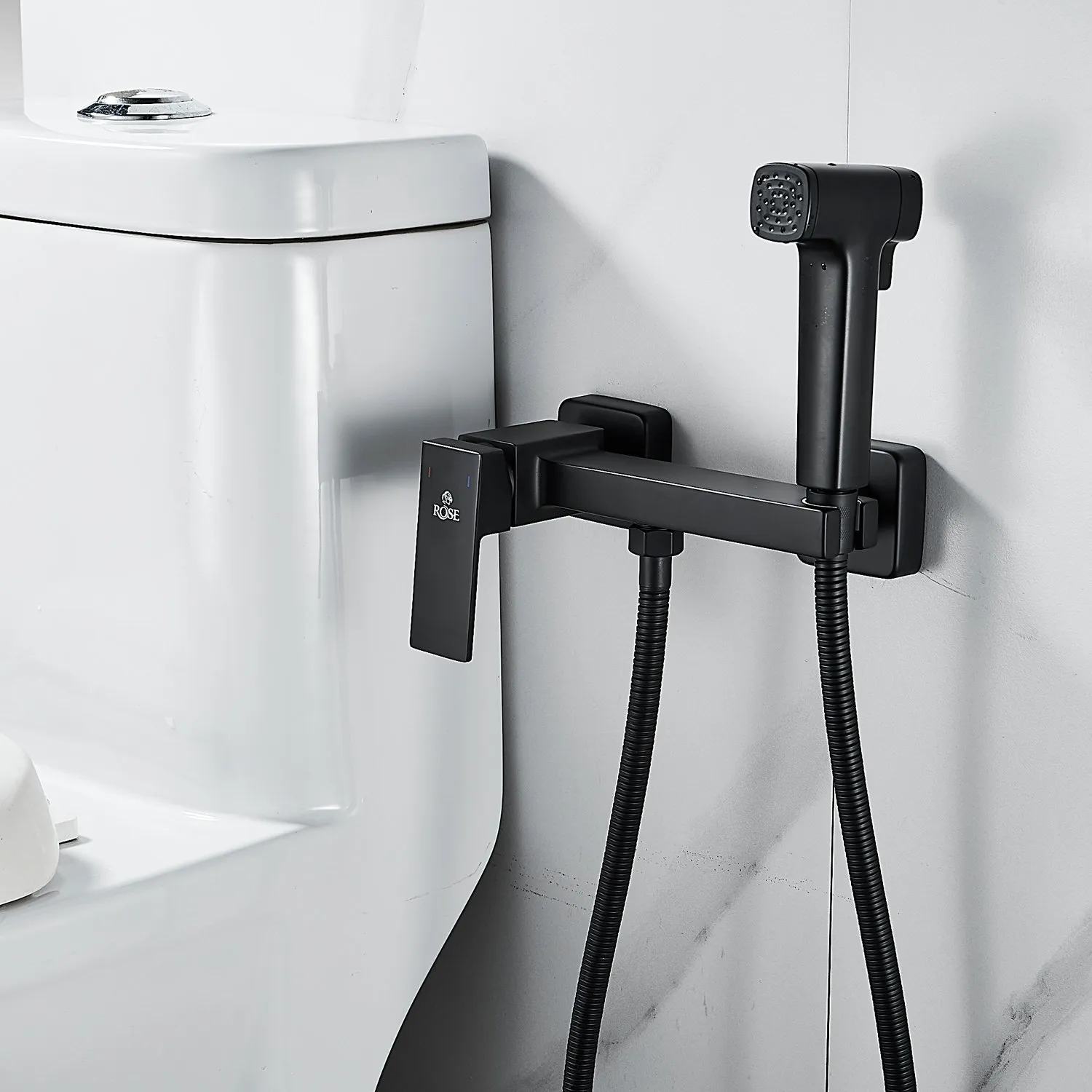 Гигиенический душ со смесителем Rose R2805H-1, черный