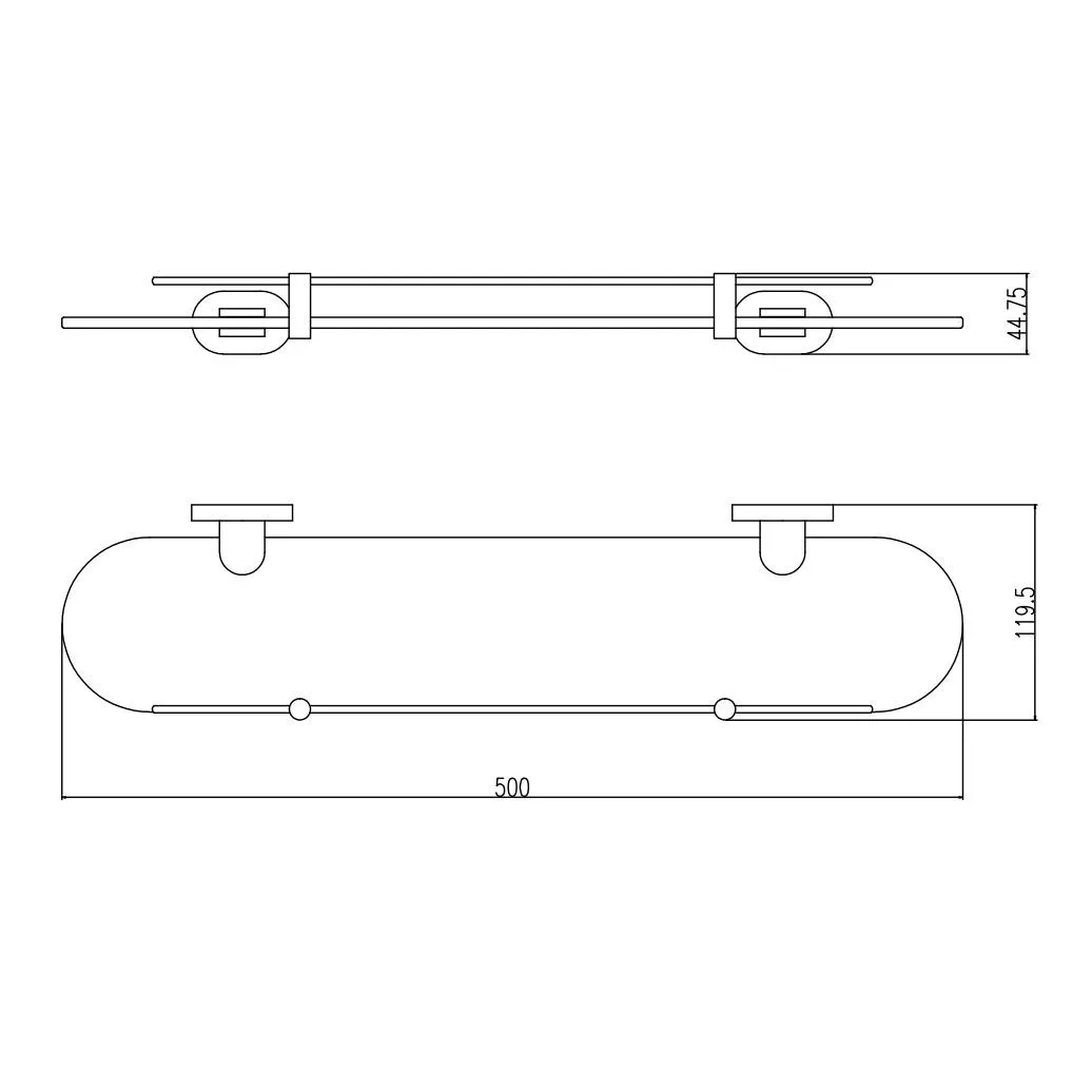 Полка стеклянная Rav Slezak YUKON YUA0900/50CB, хром/белый