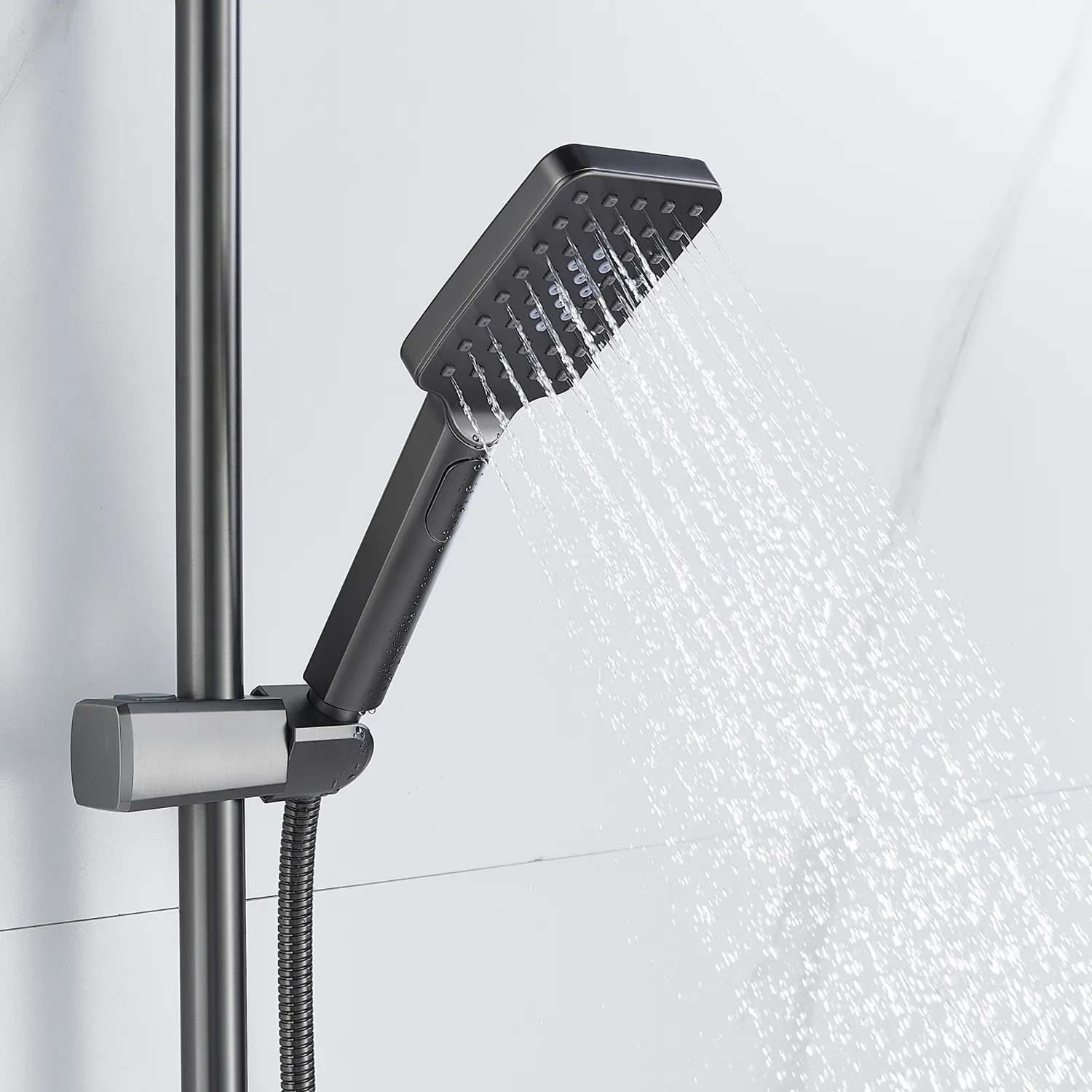 Душевая система Shevanik S8936T, оружейная сталь